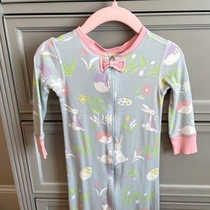 The Beaufort Bonnet Company Easter Bunny Print Footed Night Night, 18-24 Months